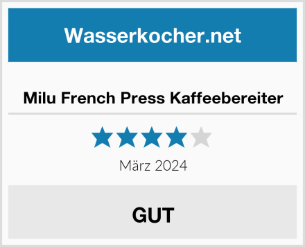  Milu French Press Kaffeebereiter Test